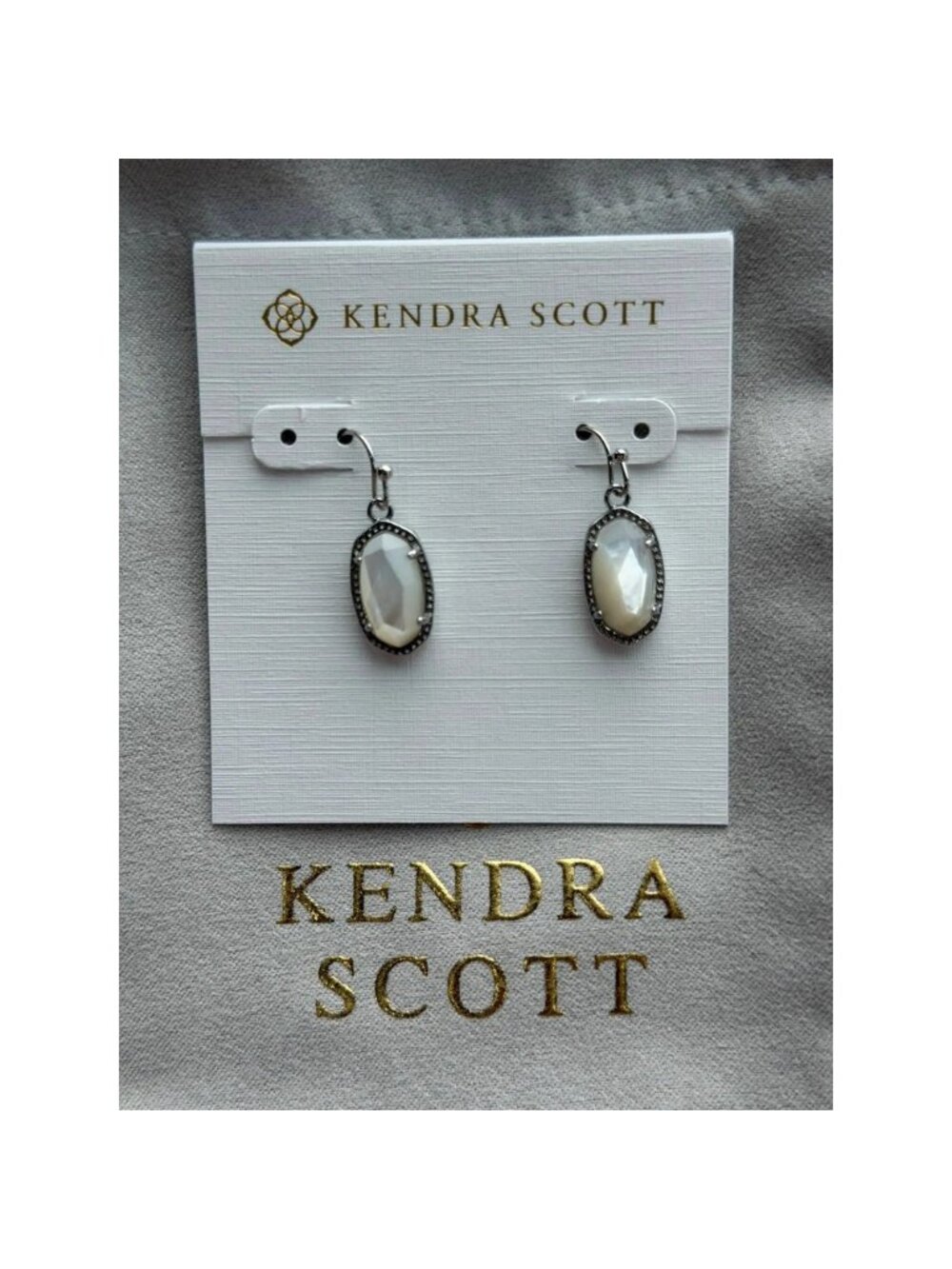 Kendra Scott White Teardrop Earrings